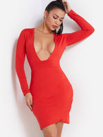 OEM Ladies Red Bodycon Dresses