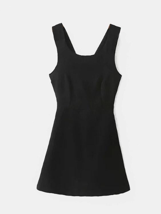 Wholesale Black Crew Neck Sleeveless Mini Dresses