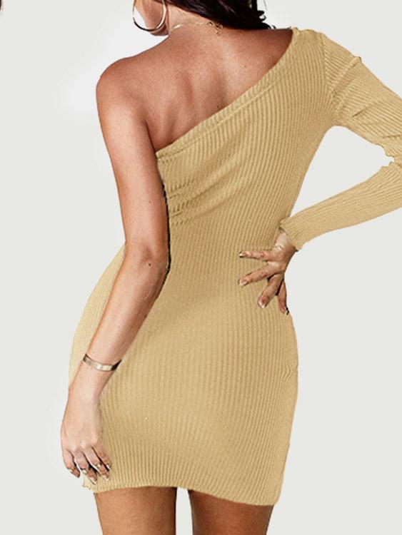 NEW FEELING Womens Beige Bodycon Dresses