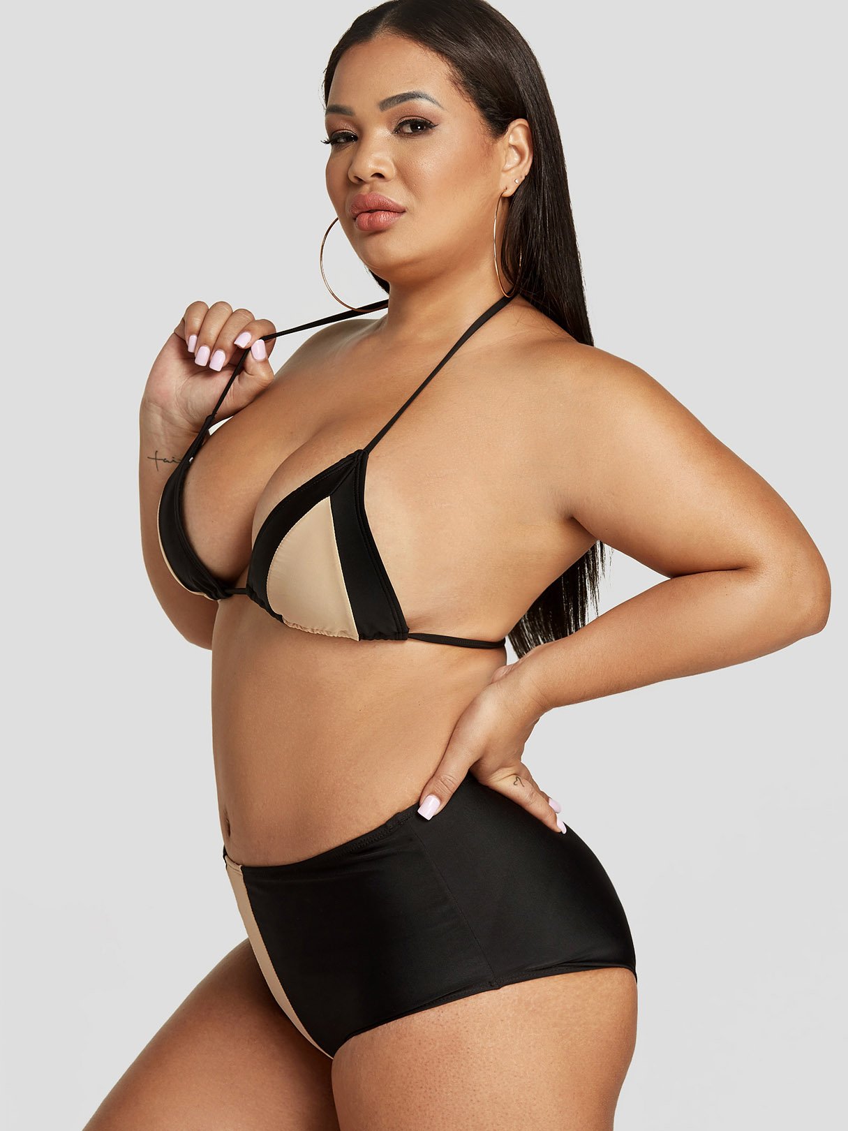 OEM Ladies Black Plus Size Swimwear