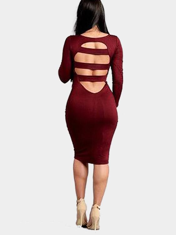 NEW FEELING Womens Burgundy Bodycon Dresses