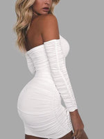 NEW FEELING Womens White Off The Shoulder Dresses