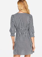 NEW FEELING Womens Grid Sexy Dresses