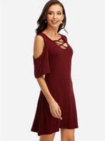 OEM Ladies Burgundy Mini Dresses