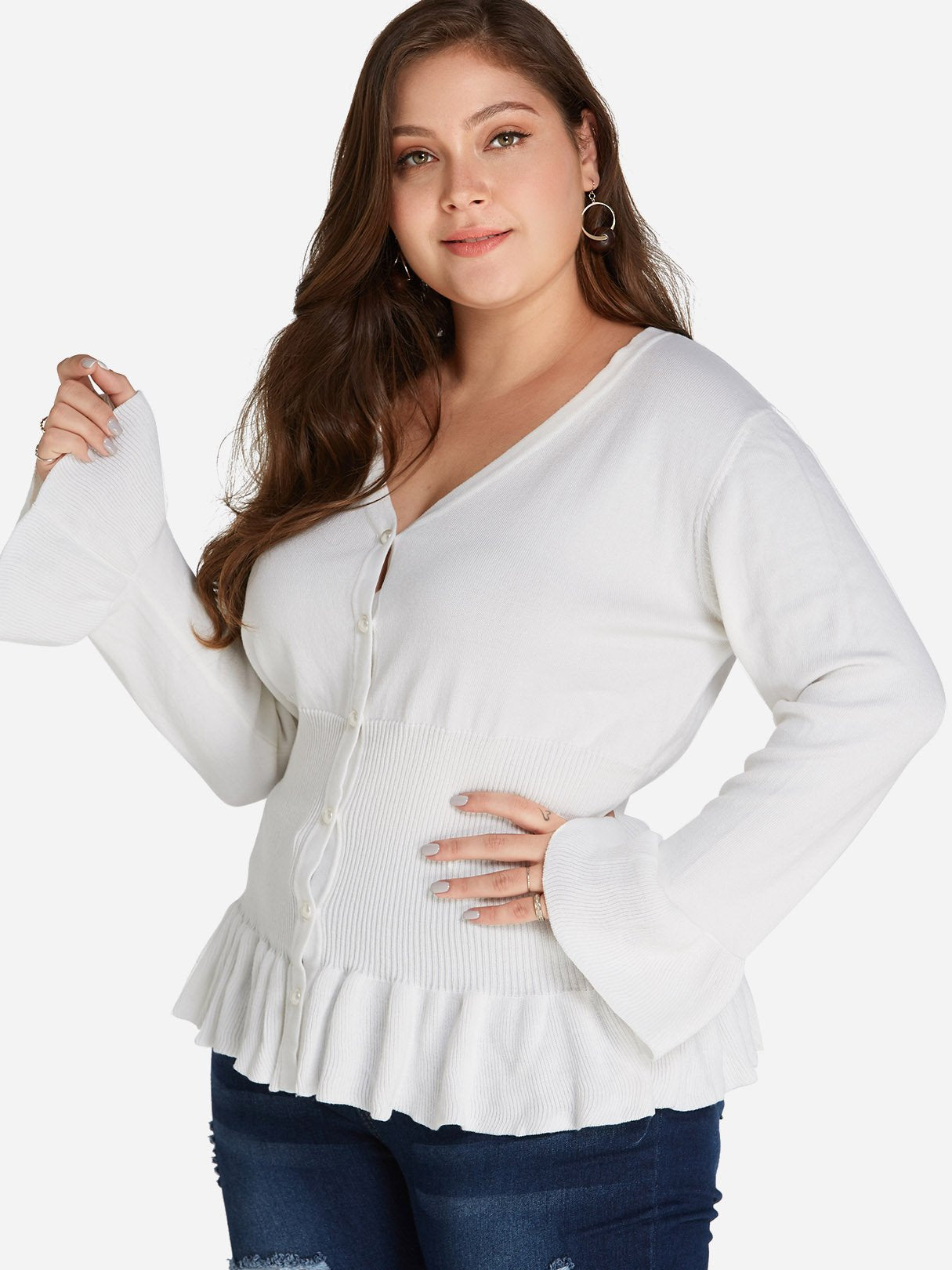 OEM Ladies White Plus Size Tops