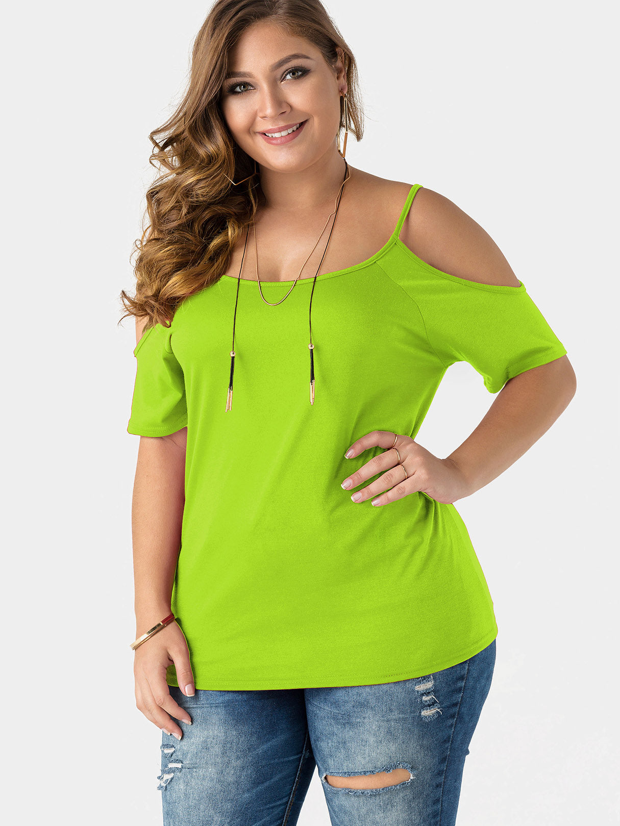 OEM Ladies Green Plus Size Tops