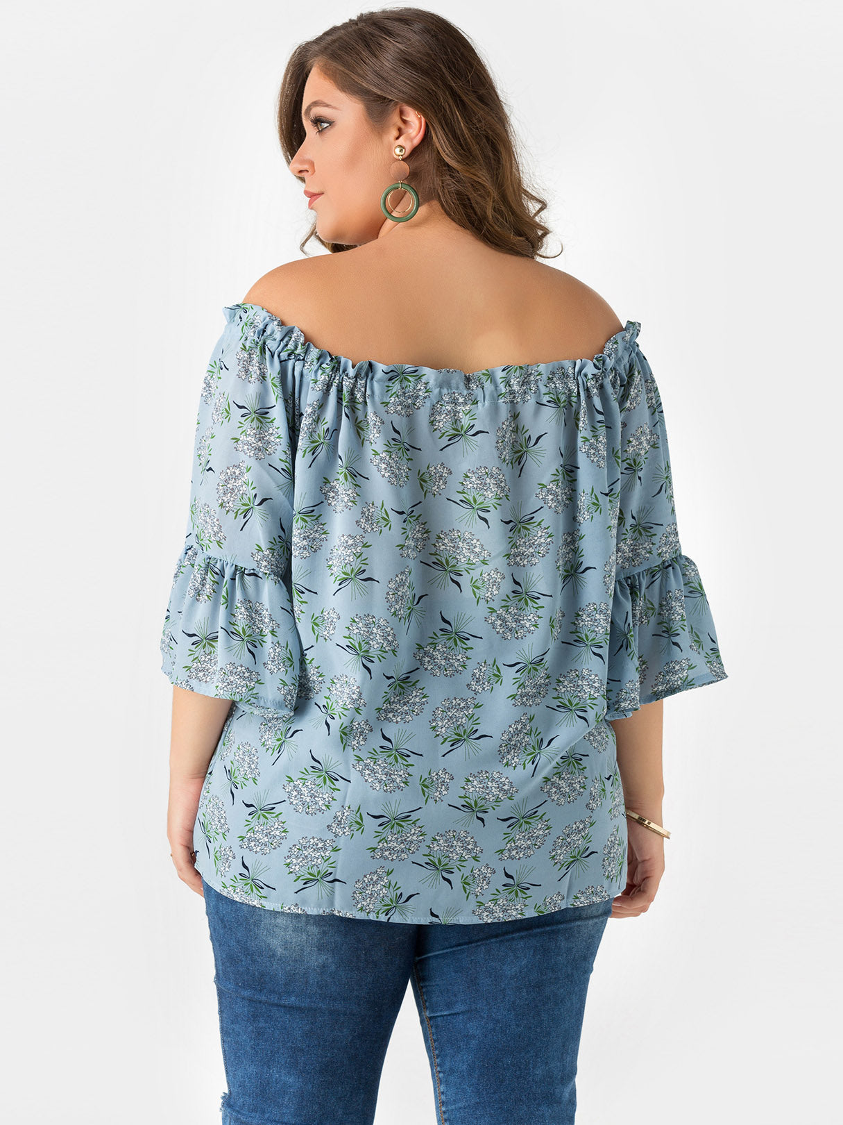 NEW FEELING Womens Blue Plus Size Tops