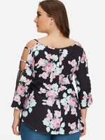 NEW FEELING Womens Floral Plus Size Tops