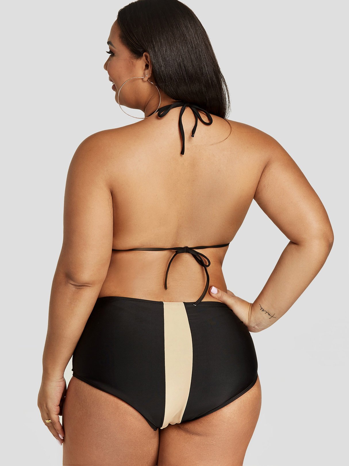 NEW FEELING Womens Black Plus Size Swimwear