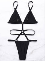 NEW FEELING Womens Black Bikinis