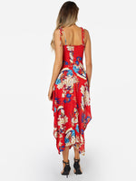 NEW FEELING Womens Red Floral Dresses