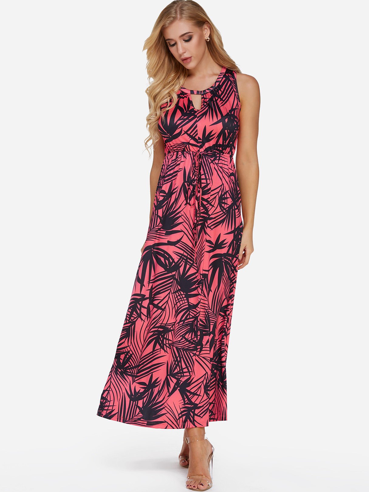 Custom Womens Floral Print Maxi Dress