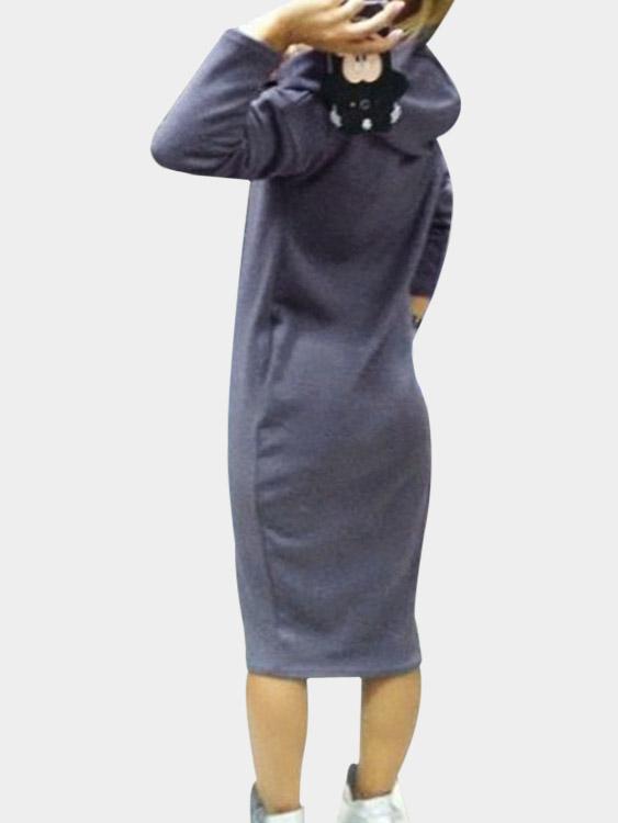 OEM Ladies Grey Midi Dresses