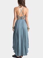 NEW FEELING Womens Grey Blue Maxi Dresses