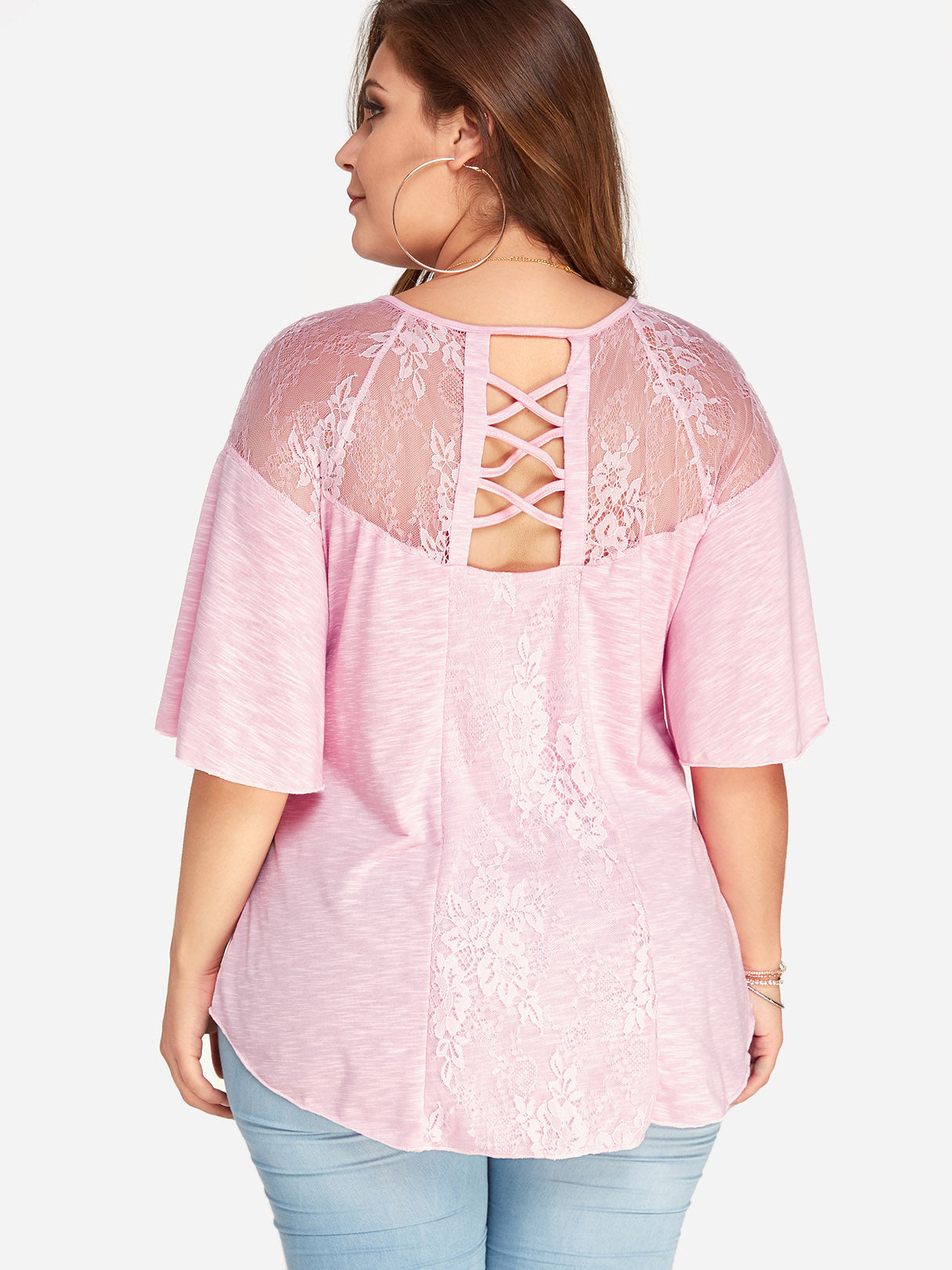 NEW FEELING Womens Pink Plus Size Tops