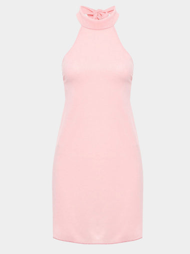 Wholesale Pink Pleated Swing Halter Neck Sexy Dress