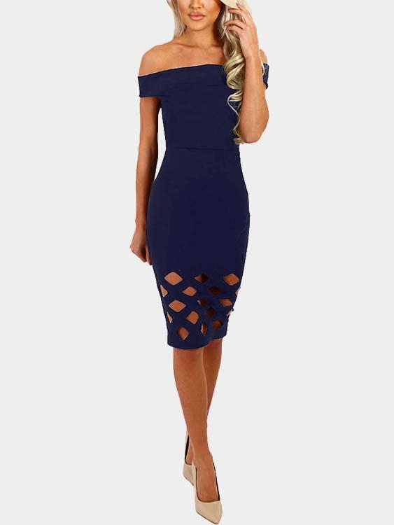 OEM Ladies Navy Bodycon Dresses