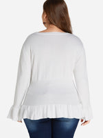 NEW FEELING Womens White Plus Size Tops