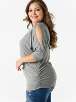 OEM Ladies Grey Plus Size Tops