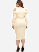 NEW FEELING Womens Cream Plus Size Dresses