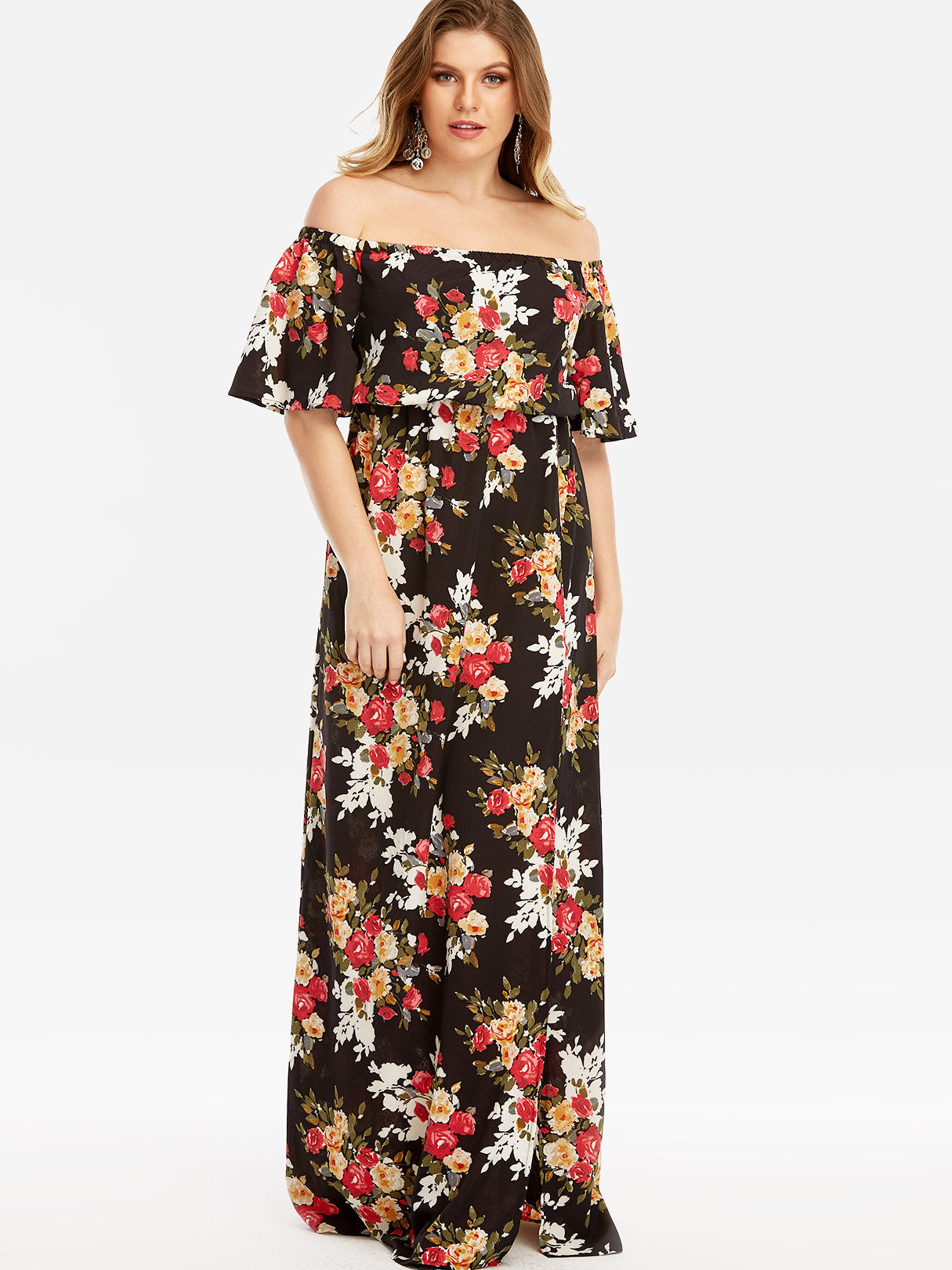 OEM ODM Womens Half Sleeve Plus Size Maxi Dress