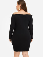 NEW FEELING Womens Black Plus Size Dresses