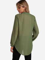 NEW FEELING Womens Army Green Blouses