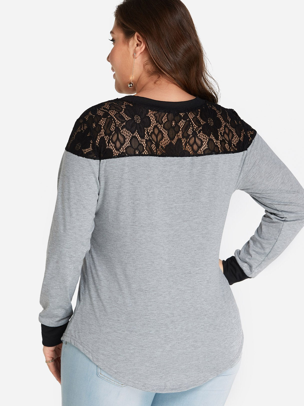 NEW FEELING Womens Grey Plus Size Tops