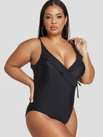 Custom Ladies Deep V Neck Plus Size Swimwear