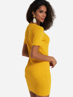 NEW FEELING Womens Yellow Bodycon Dresses