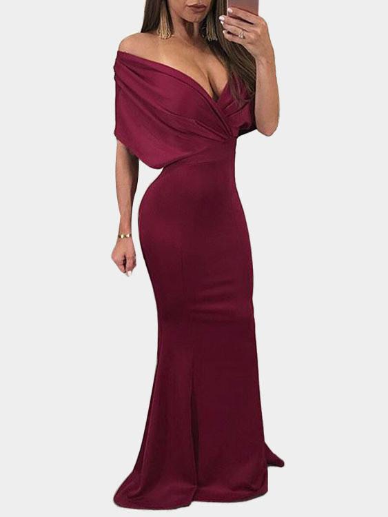 Wholesale V-Neck Crossed Front Maxi Dress