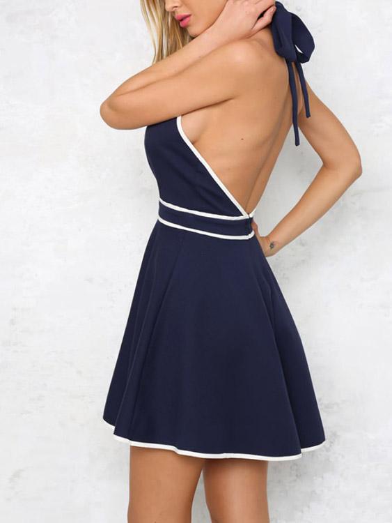 OEM Ladies Navy Mini Dresses