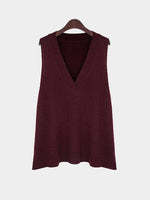 Wholesale V-Neck Sleeveless Burgundy Plus Size Tops