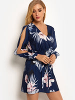 OEM Ladies Navy Floral Dresses