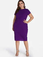 OEM Ladies Purple Plus Size Dresses