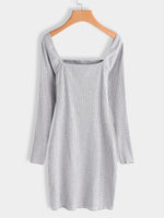 NEW FEELING Womens Grey Sexy Dresses