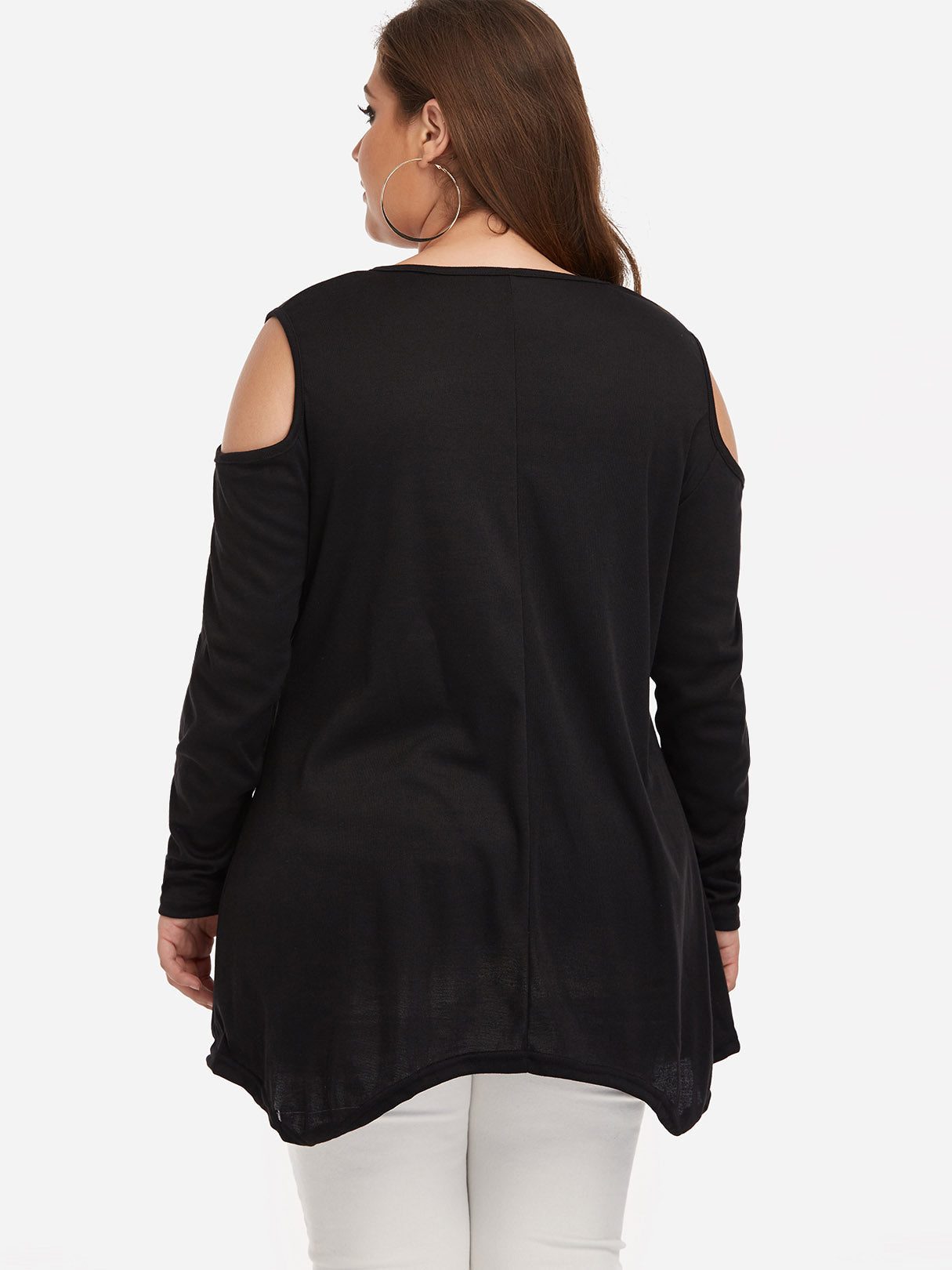 NEW FEELING Womens Black Plus Size Tops