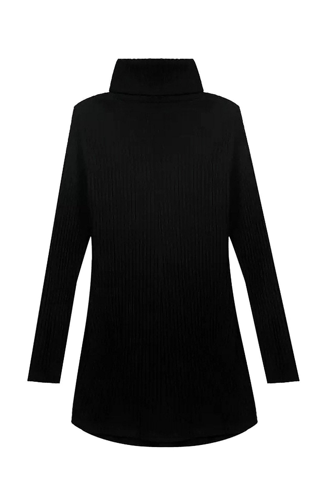 Wholesale High Neck Bodycon Knit Black Dresses