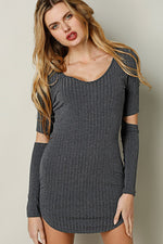 NEW FEELING Womens Grey Bodycon Dresses