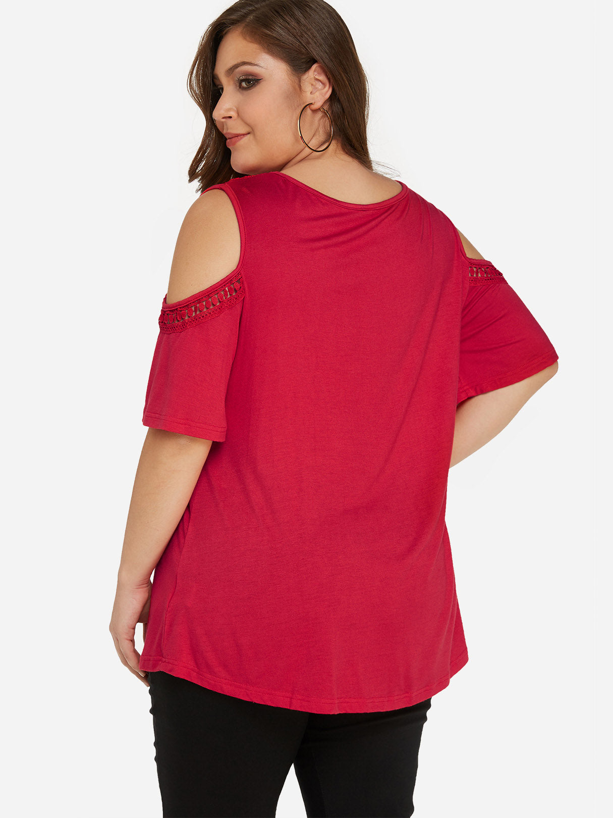 NEW FEELING Womens Red Plus Size Tops