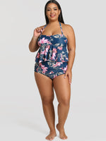 NEW FEELING Womens Navy Plus Size Swimwear