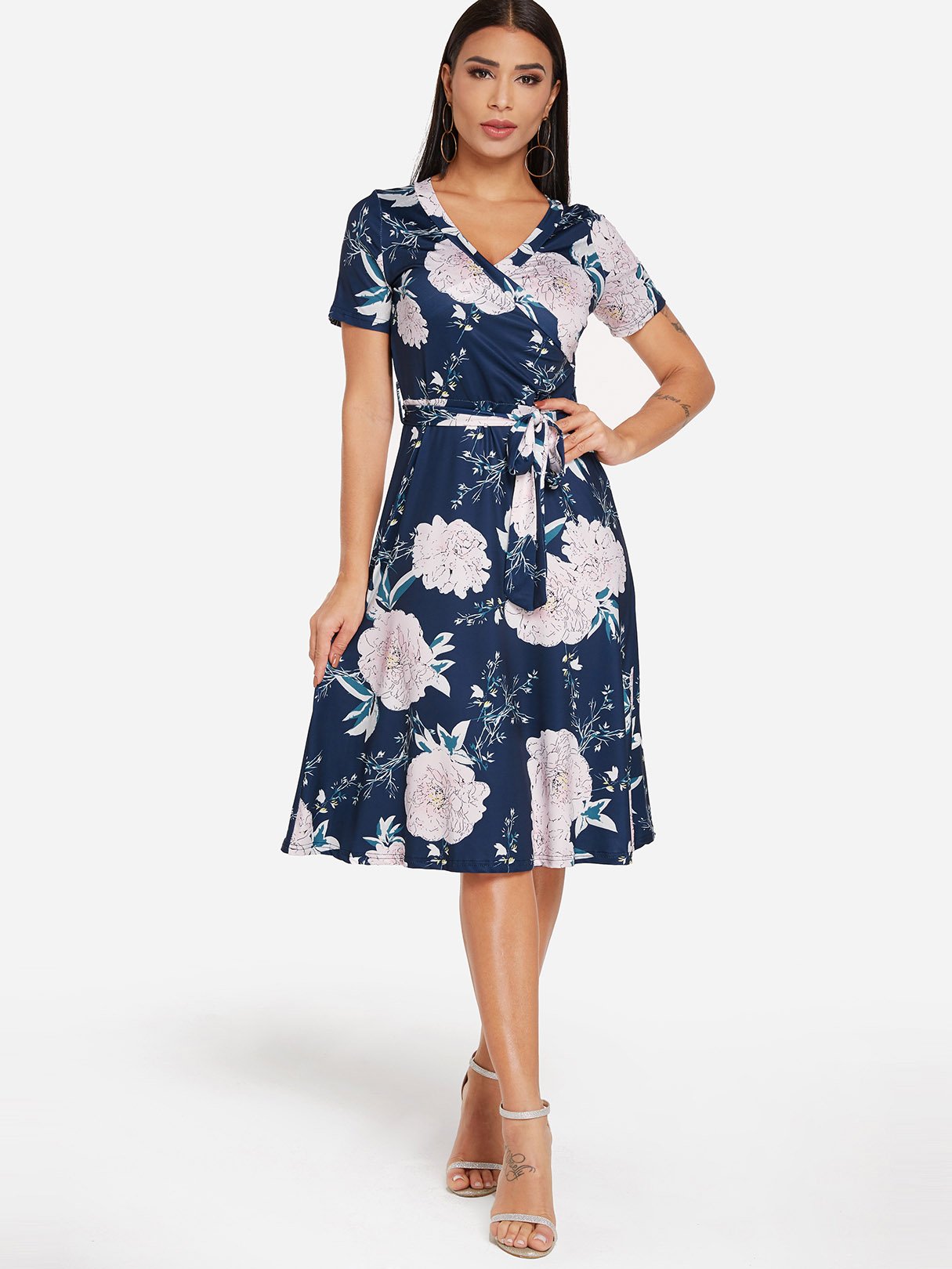 OEM ODM Womens Blue Floral Dresses