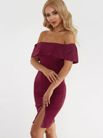 OEM Ladies Burgundy Bodycon Dresses