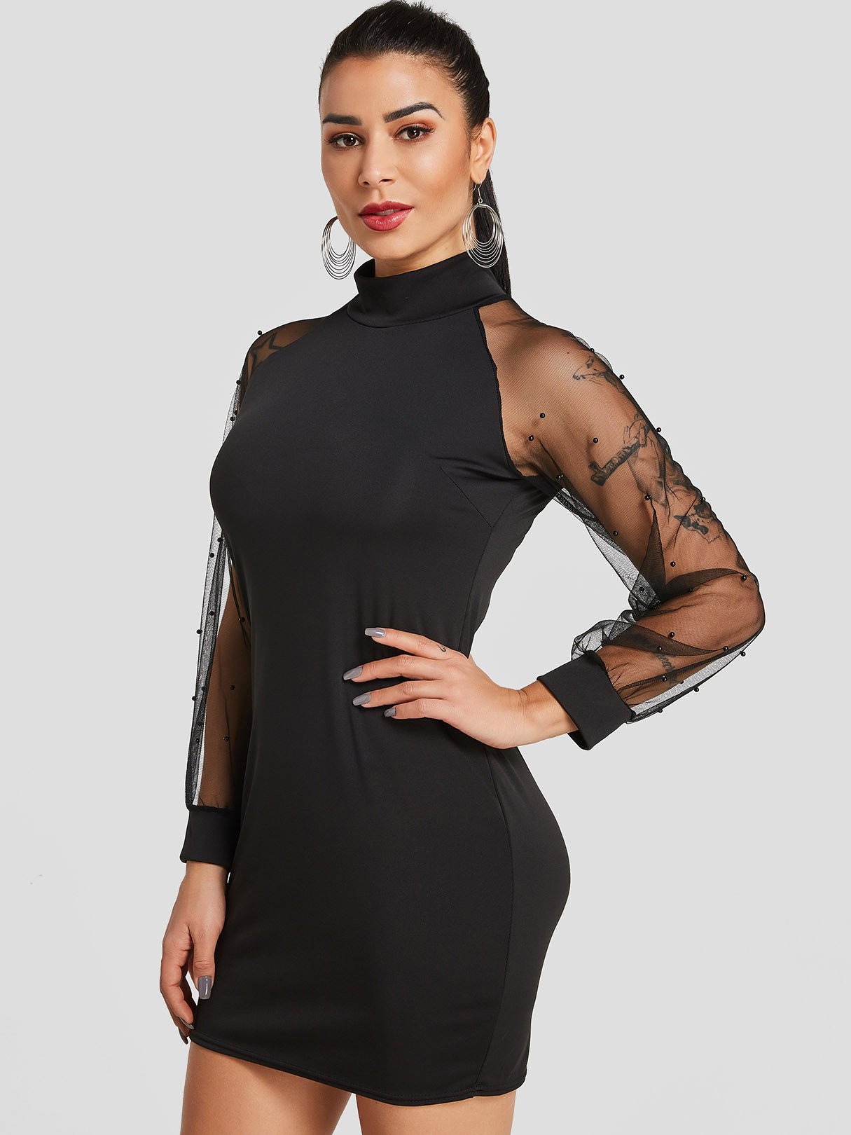 OEM Ladies Black Bodycon Dresses