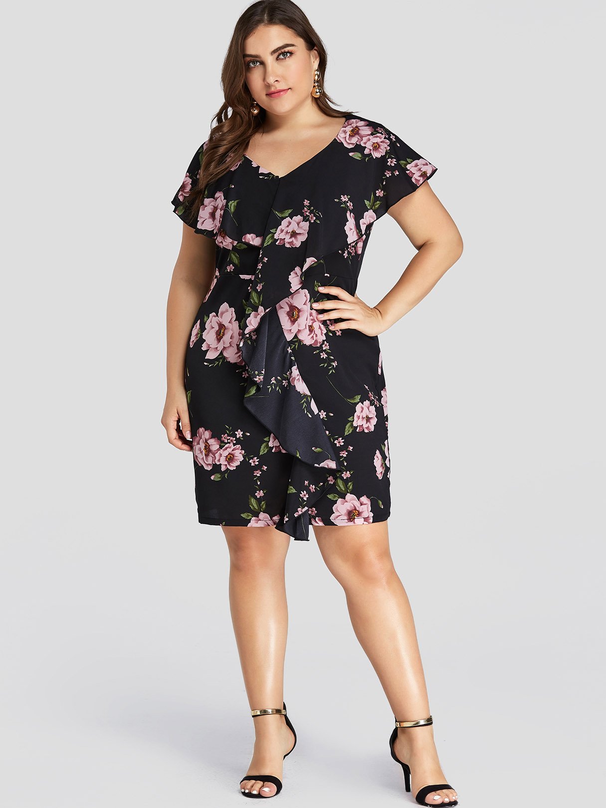 NEW FEELING Womens Black Plus Size Dresses