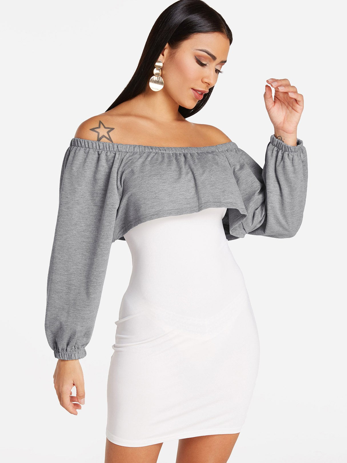 OEM Ladies Grey Bodycon Dresses