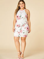 NEW FEELING Womens White Plus Size Dresses