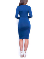 OEM Ladies Blue Bodycon Dresses