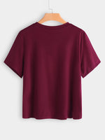 NEW FEELING Womens Burgundy Plus Size Tops