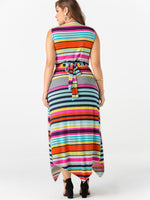 NEW FEELING Womens Striped Plus Size Dresses